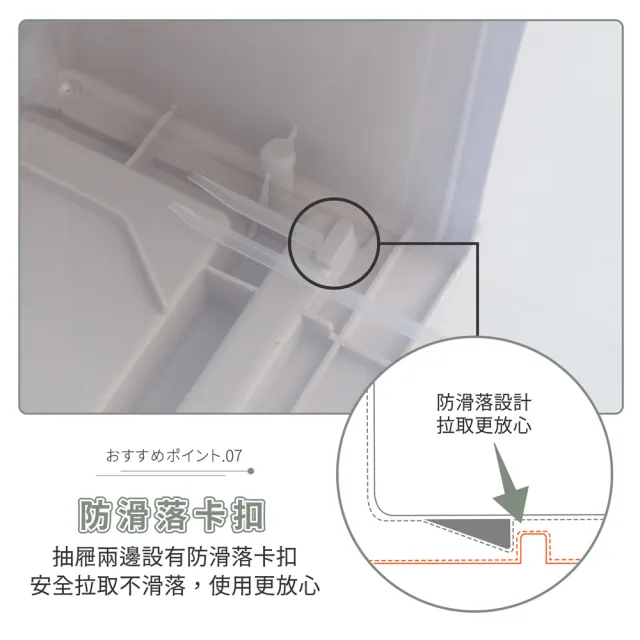 【FL 生活+】加大款-抽屜安全卡扣耐重可疊加收納箱-49公升(超值3入組)