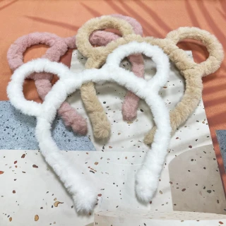 【卡樂熊】暖暖法蘭絨熊熊耳朵造型髮箍(造型髮箍飾品)
