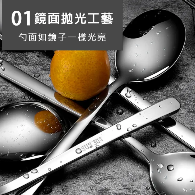 【樂邁家居】304不鏽鋼 湯匙 L號 長20.5cm 2入組(點心匙 甜點匙 湯匙 飯匙 餐具)