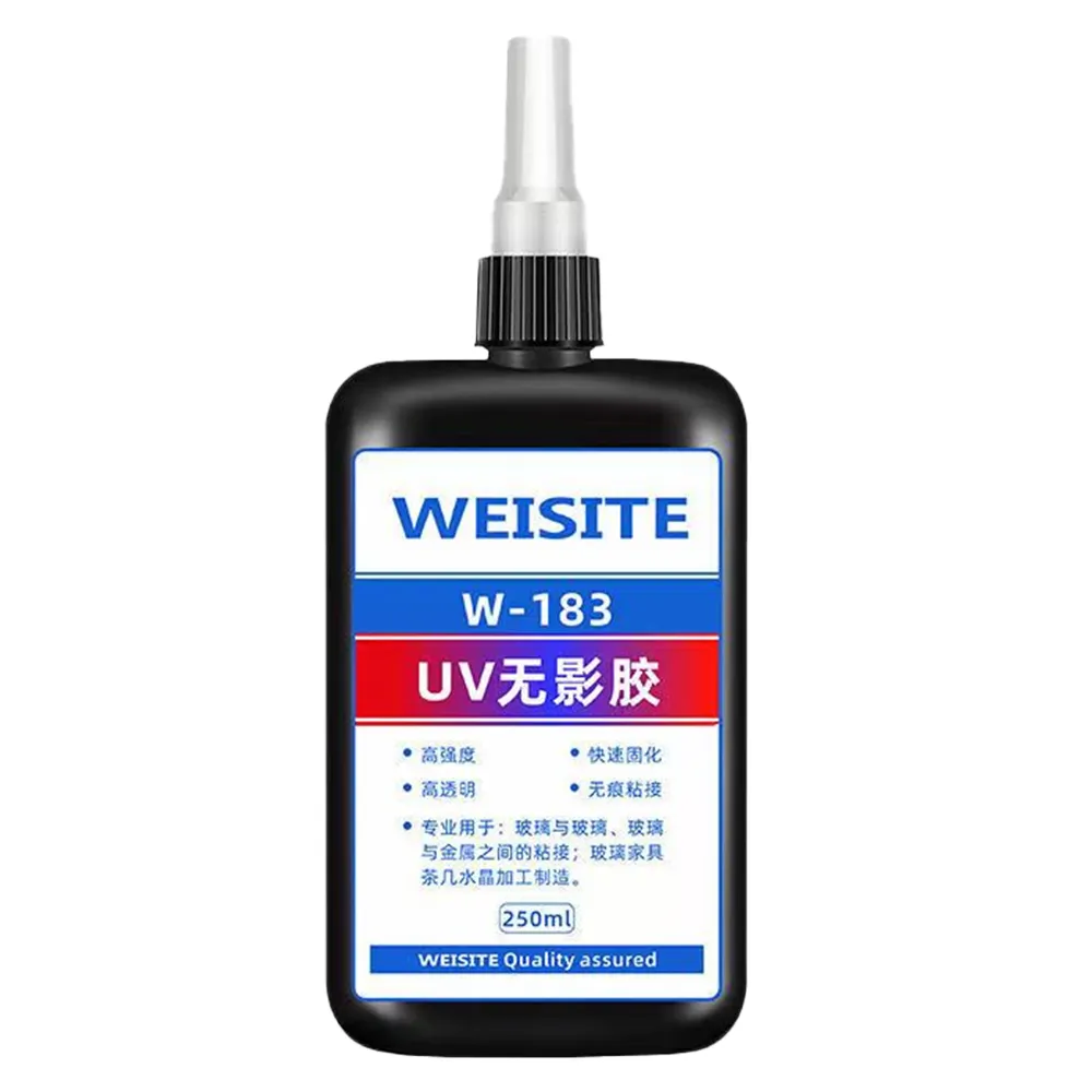 【拉拉貝兒】UV無影膠水 UV膠 250ml稠款 粘玻璃專用膠 金屬亞克力板膠水 固化強力膠 透明玻璃膠(UV膠)