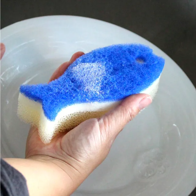 【MARNA】小魚造型海綿刷(魚海綿刷 洗碗刷 廚房廚具)