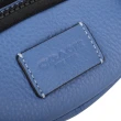 【COACH】皮標&織紋字母背帶皮革腰包mini款(湖藍色)