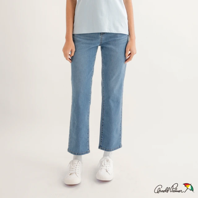 Arnold Palmer 雨傘 女裝-基本款涼感直筒牛仔褲(淺藍色)