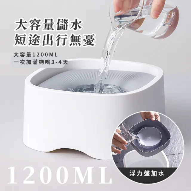 【嘴嘴不濕】簡約防濺防塵寵物飲水碗(貓咪 狗狗 喝水碗 可拆洗 寵物浮力碗 漂浮碗 防嗆水)