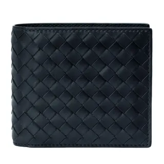 【BOTTEGA VENETA 寶緹嘉】經典編織小羊皮中性短夾(海軍藍113993-4013)