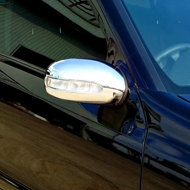 【IDFR】Benz 賓士 E W211 2002~2005 鍍鉻銀 後視鏡蓋 後照鏡蓋 有照地燈孔(W211 車身改裝)