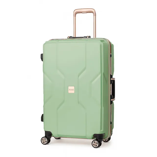 【MOM JAPAN】24吋 M3002 日本時尚旅行箱 霧面防刮 輕量耐衝擊 玫瑰金鋁框 PP行李箱(靜音輪、耐摔)