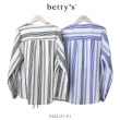 【betty’s 貝蒂思】假兩件直條紋下擺抽繩長袖上衣(共二色)