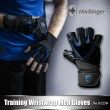 【HARBINGER】重訓/健身用專業護腕手套#1250-男款 黑藍色(Training Wristwrap Men Gloves)