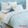 【La mode】環保印染100%精梳棉兩用被床包組-動物奇遇記(單人)
