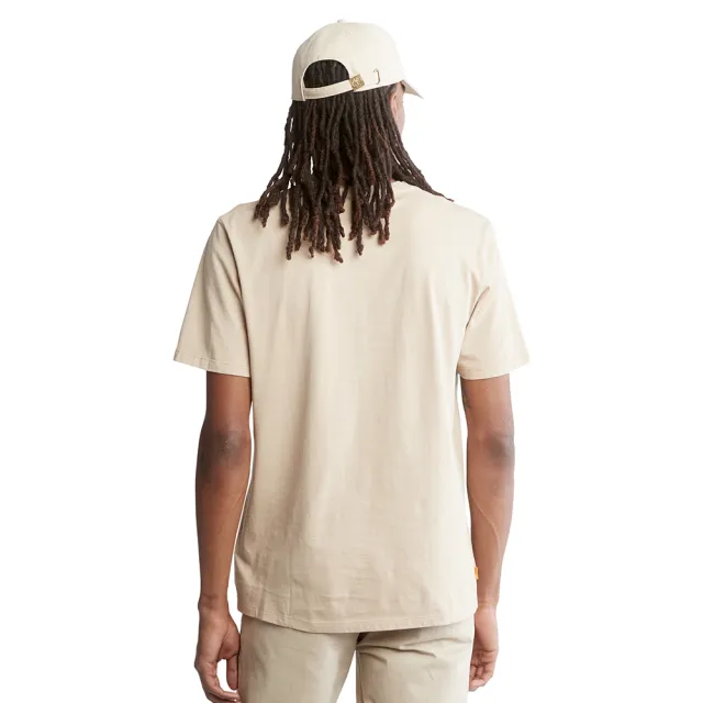 【Timberland】男款淺沙色休閒短袖T恤(A2EKJ269)