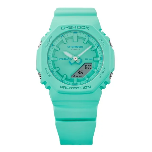 【CASIO 卡西歐】G-SHOCK WOMEN/農家橡樹系列/40mm/湖水綠(GMA-P2100-2A)