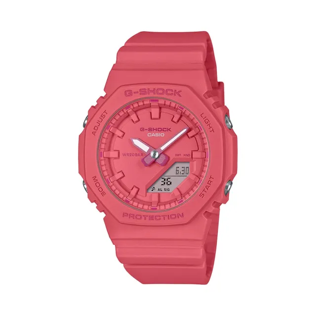 【CASIO 卡西歐】G-SHOCK WOMEN/八角造型系列/40mm/珊瑚粉(GMA-P2100-4A)