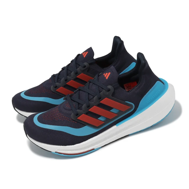 adidas 愛迪達adidas 愛迪達 慢跑鞋 Ultraboost Light 男鞋 深藍 紅 反光 襪套 運動鞋 愛迪達(IE1760)