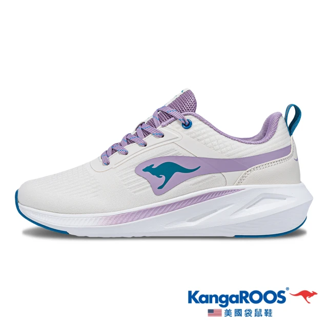 KangaROOS 女鞋 RUN BREEZY 超輕量跑鞋 輕質透氣 貼合腳型(黑/白-KW41170)