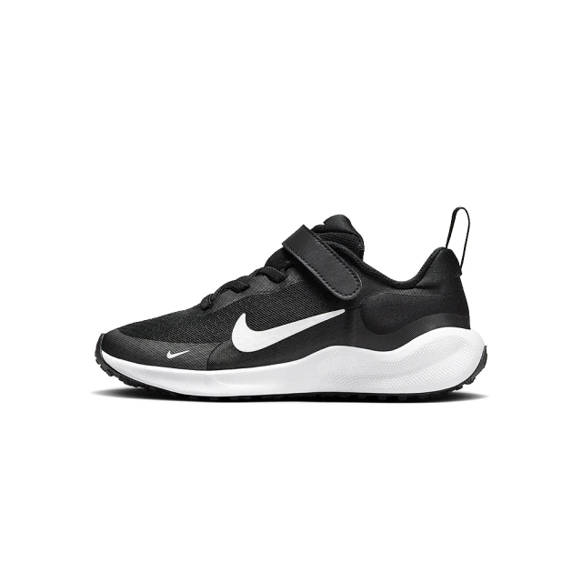 【NIKE 耐吉】Revolution 7 PSV 童鞋 中童 黑白色 舒適 休閒 跑步 運動 慢跑鞋 FB7690-003