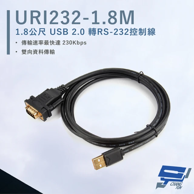 CHANG YUN 昌運 HANWELL URI232-1.8M 1.8公尺USB2.0轉 RS-232 控制線