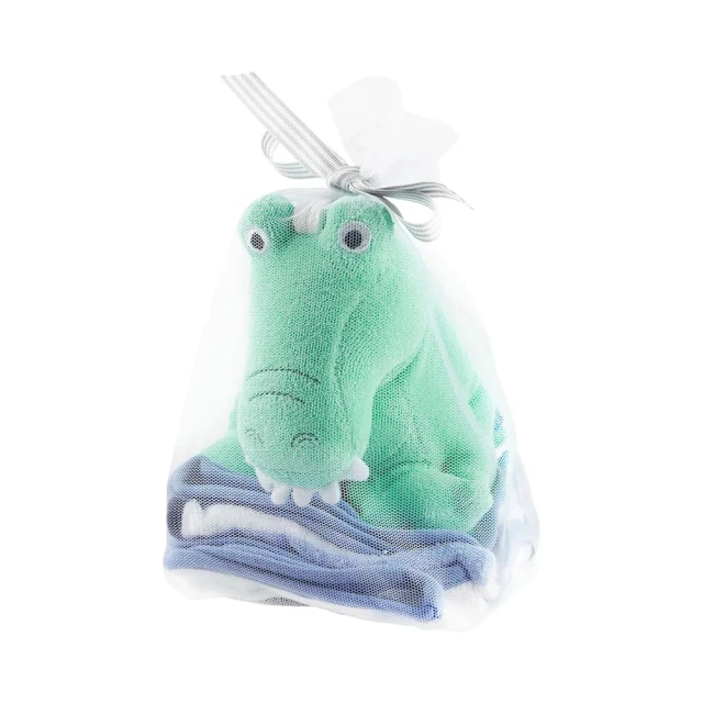 Carter’s 嬰幼兒動物款式洗澡巾+沐浴玩偶四入組_綠鱷魚(CTWC004)