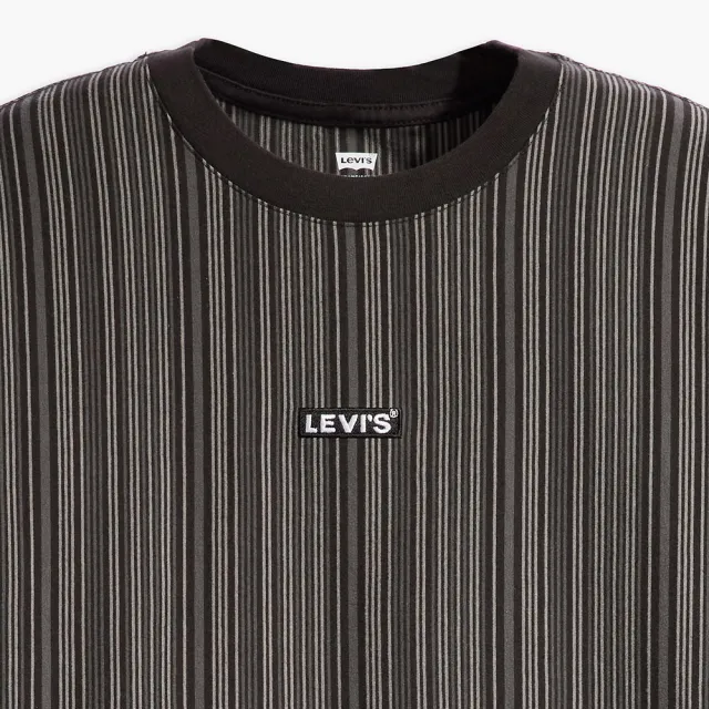 【LEVIS 官方旗艦】男款 短袖T恤 / Baby TAB LOGO / 橫條紋寬鬆休閒 人氣新品 A6370-0003