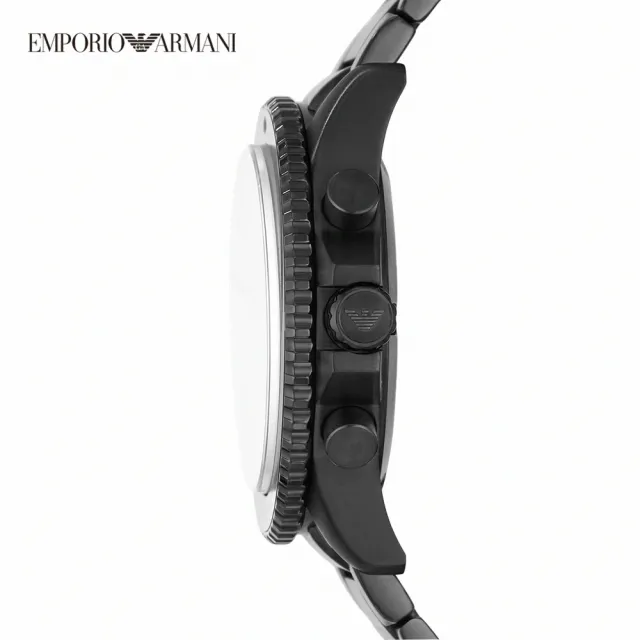 【EMPORIO ARMANI 官方直營】Aviator 飛行者鏤空機械手錶 黑色不鏽鋼錶帶 43MM AR60025