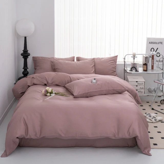 LASOL 睡眠屋LASOL 睡眠屋 360織_60支100%天絲_莫蘭迪系列兩用被床包枕套組-雙人(乾燥玫瑰)