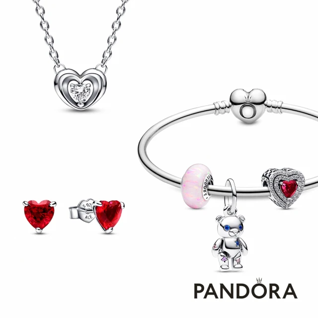 Pandora 潘多拉Pandora 官方直營 全心浪漫套組-三款串飾+耳環(多款任選)