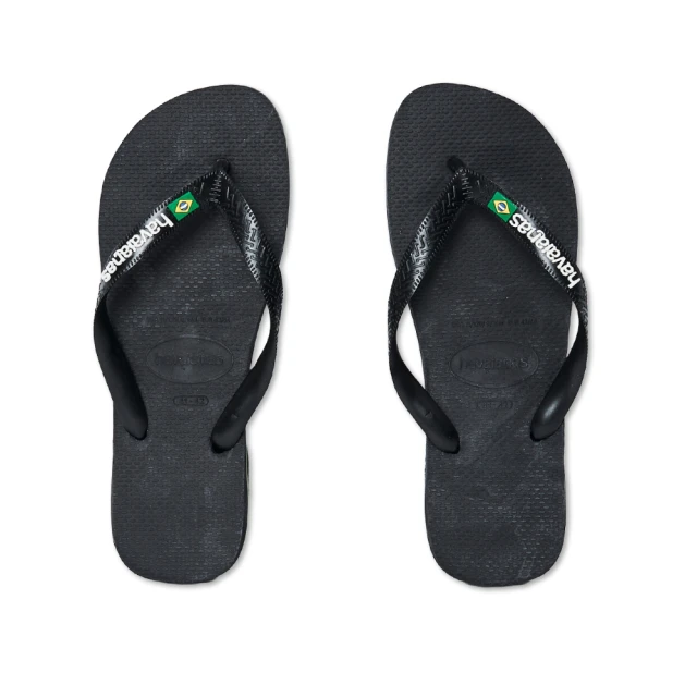 havaianas 哈瓦仕 Havaianas Brasil Logo 男鞋 女鞋 黑色 經典款 防水 人字拖 拖鞋 4110850-1069U