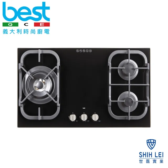 【BEST 貝斯特】黑玻三口高效能瓦斯爐(GH7055-L不含安裝)