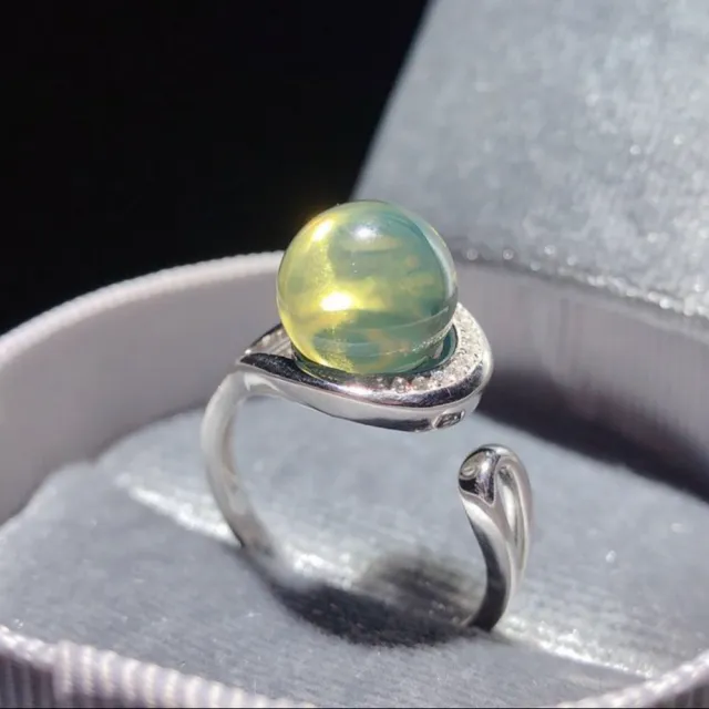 【勝弘珠寶】多明尼加藍珀簡約戒指-9mm