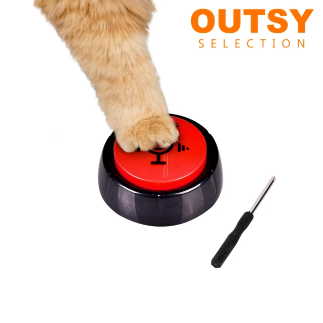 【OUTSY】寵物點餐鈴訓練按鈕(可錄音 贈電池小螺絲起子)