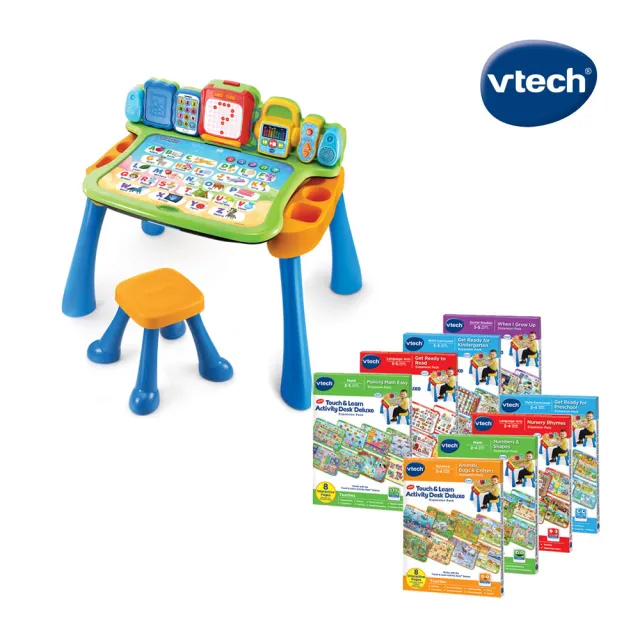 【Vtech】4合1多功能互動學習點讀寫桌椅組-全方位版(1桌+8學習套卡)
