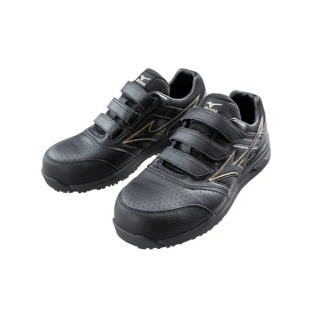 【MIZUNO 美津濃】LS ll BELT 防護鞋 工作鞋 塑鋼鞋 安全鞋 寬楦 魔鬼氈(藍色、黑金、黑紅 K9245 奧森)