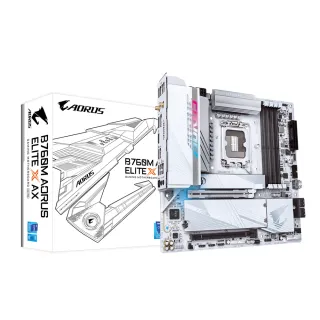 【GIGABYTE 技嘉】B760M AORUS ELITE X AX 主機板+威剛 D5 16G*2/5600 Lancer 白 記憶體