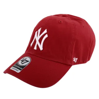 【NEW ERA】品牌白色NY 繡線中性棒球帽(紅色)