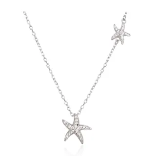 【925 STARS】純銀925微鑲美鑽海星造型項鍊(純銀925項鍊 美鑽項鍊 海星項鍊)