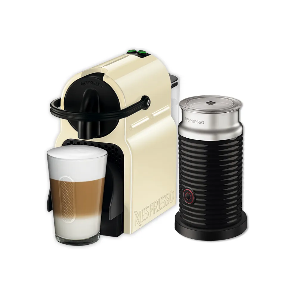 【Nespresso】膠囊咖啡機 Inissia 奶泡機組合(瑞士頂級咖啡品牌)