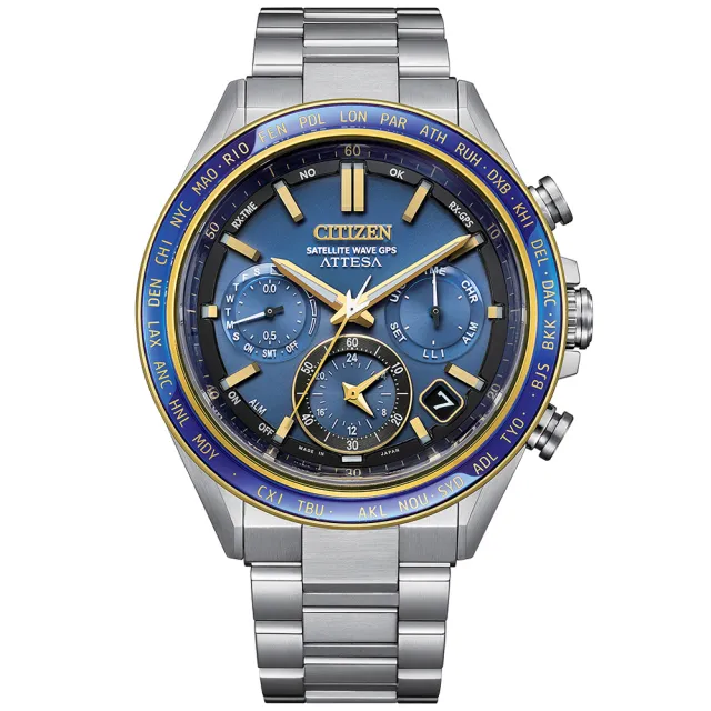 【CITIZEN 星辰】GENTS系列 海王星 廣告款 韋禮安配戴款 GPS 鈦金屬 萬年曆腕錶 母親節 禮物(CC4054-68L)