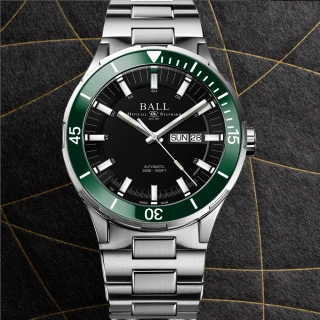 【BALL 波爾】Roadmaster系列 陶瓷錶圈 潛水機械腕錶 43mm(DM3050B-S12J-BK)