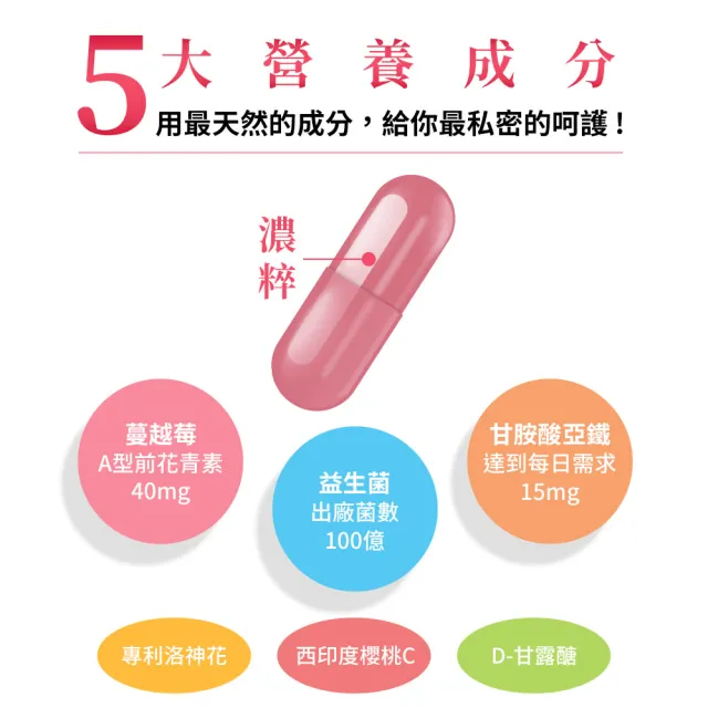 【UDR】UDR專利濃粹蔓越莓+鐵+私密益生菌 x1袋（30顆/袋）