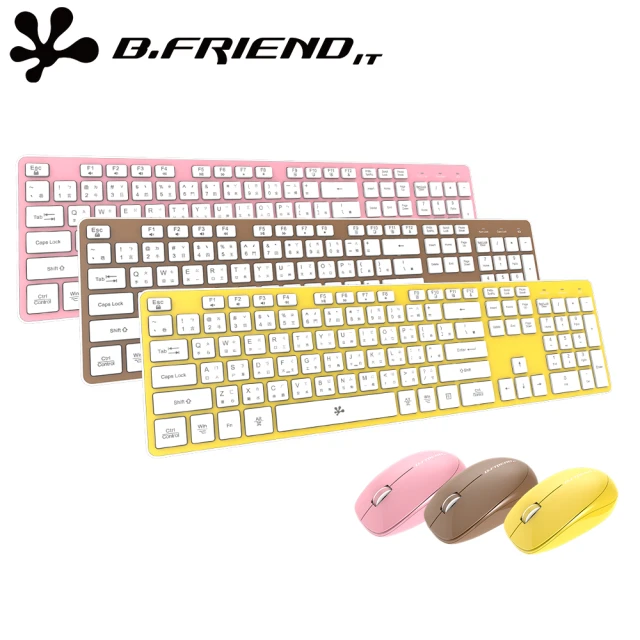 【B.Friend】RF-1430SET 剪刀腳 2.4G 無線鍵盤滑鼠組(寶可夢同色系款)