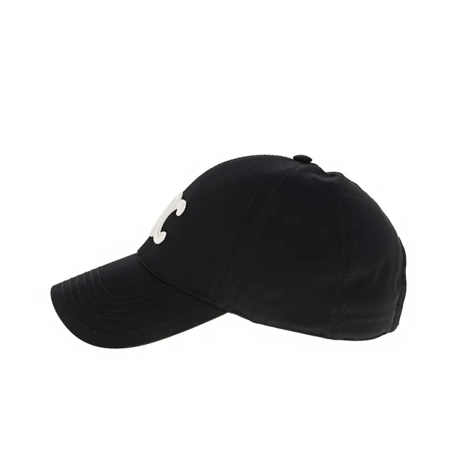 【CELINE】經典棉質GABARDINE混紡TRIOMPHE貼片棒球帽(黑色)