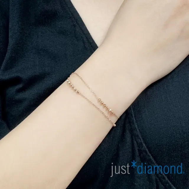 【Just Diamond】纏繞之圓 18K玫瑰金雙層手鍊(網路限定)