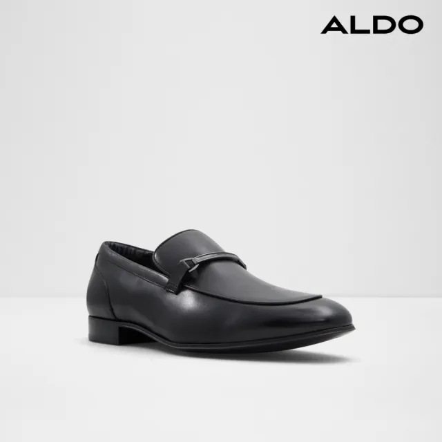 【ALDO】FIGARO-英倫潮流免鞋帶真皮紳士鞋-男鞋(黑色)