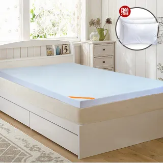 【LooCa】送枕x2-吸濕排汗全釋壓3cm記憶床墊(加大6尺-共3色)