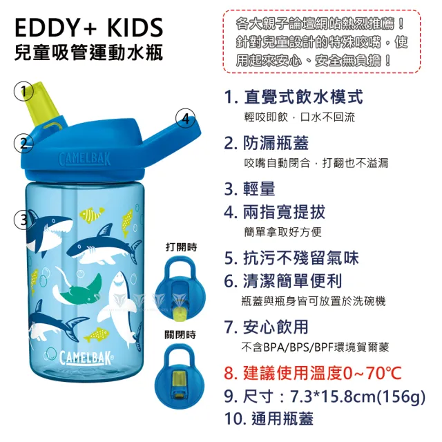【Camelbak】400ml eddy+ 兒童吸管運動水瓶 雙入組(兒童水壺 安全材質)