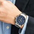 【CITIZEN 星辰】WANgT AN8190-51L 三眼計時 銀框藍面 不鏽鋼 石英腕錶 42mm(商務都會)