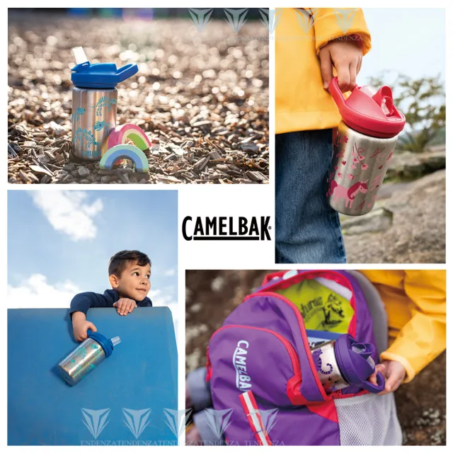 【CAMELBAK】400ml eddy+ 兒童吸管單層不鏽鋼水瓶(全新改款/霧面設計)