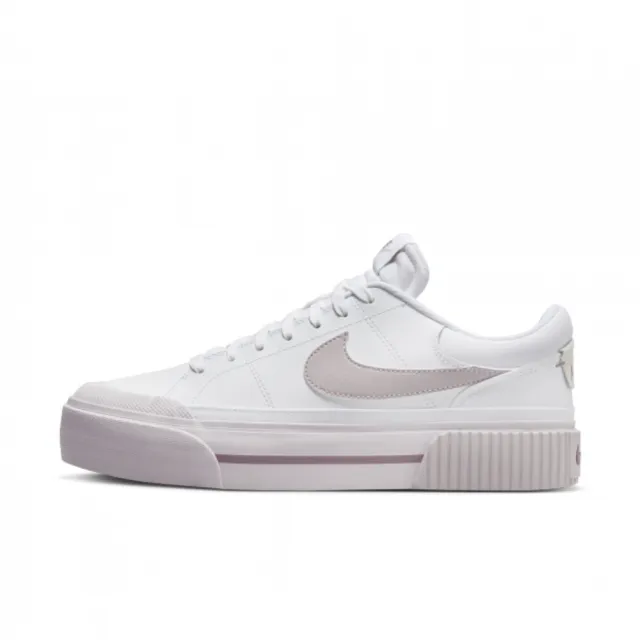 【NIKE 耐吉】WMNS COURT LEGACY LIFT 白紫 增高 厚底 女 休閒鞋(DM7590-105)