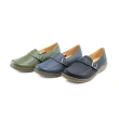 【GREEN PINE】圓頭厚底飾釦內增高休閒鞋 藍色(00612201)