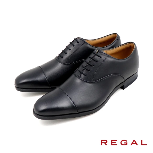 REGALREGAL 日本原廠經典素面綁帶商務牛津鞋 黑色(21CL-BL)
